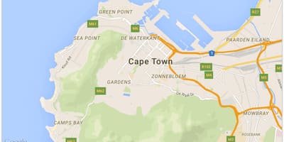 Mapa ng de waterkant Cape Town