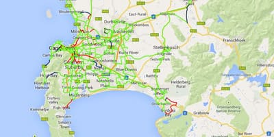 Mapa ng hibla mapa Cape Town