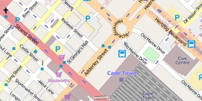 Mapa ng heerengracht kalye Cape Town