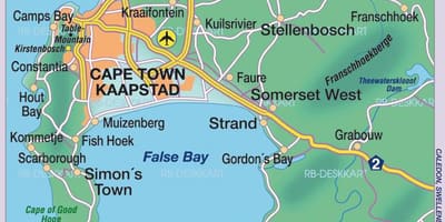Ang mapa ng Cape Town