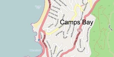 Mapa ng kampo bay Cape Town