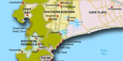 Mapa ng lakeside Cape Town