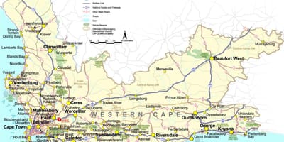 Mapa ng cape ng South Africa