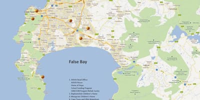 Mapa ng Cape Town lugar sa South Africa