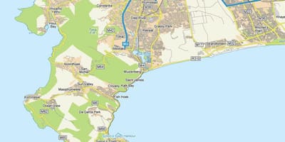 Mapa ng muizenberg Cape Town