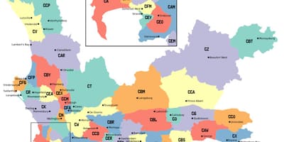 Mapa ng western cape suburbs