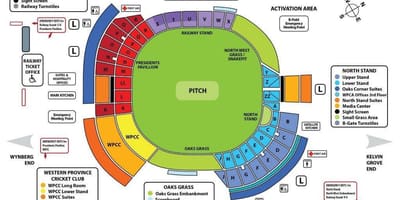 Newlands cricket stadium mapa