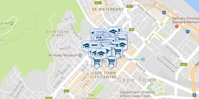 Mapa ng shortmarket kalye Cape Town