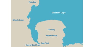 Mapa ng table bay South Africa