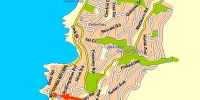 Mapa ng mga tanawin ng karagatan sa Cape Town