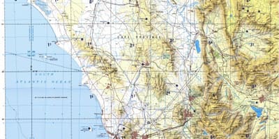 Cape Town topographic mapa